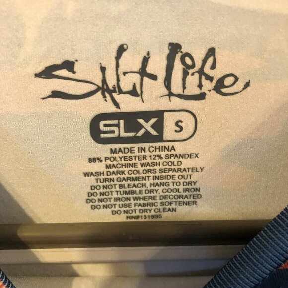 Salt Life Rogue LS Performance Pocket Tee Sz Sm Blue Rust Camo - Picture 4 of 6